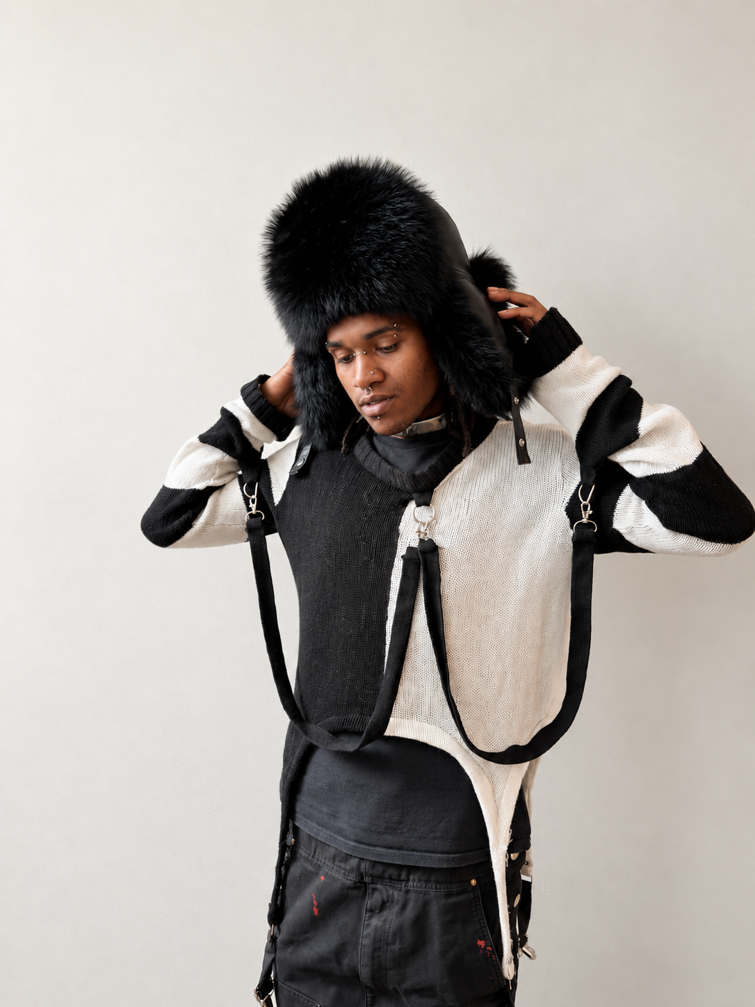 Trend: Black Fox Fur & Rabbit Trapper Hat