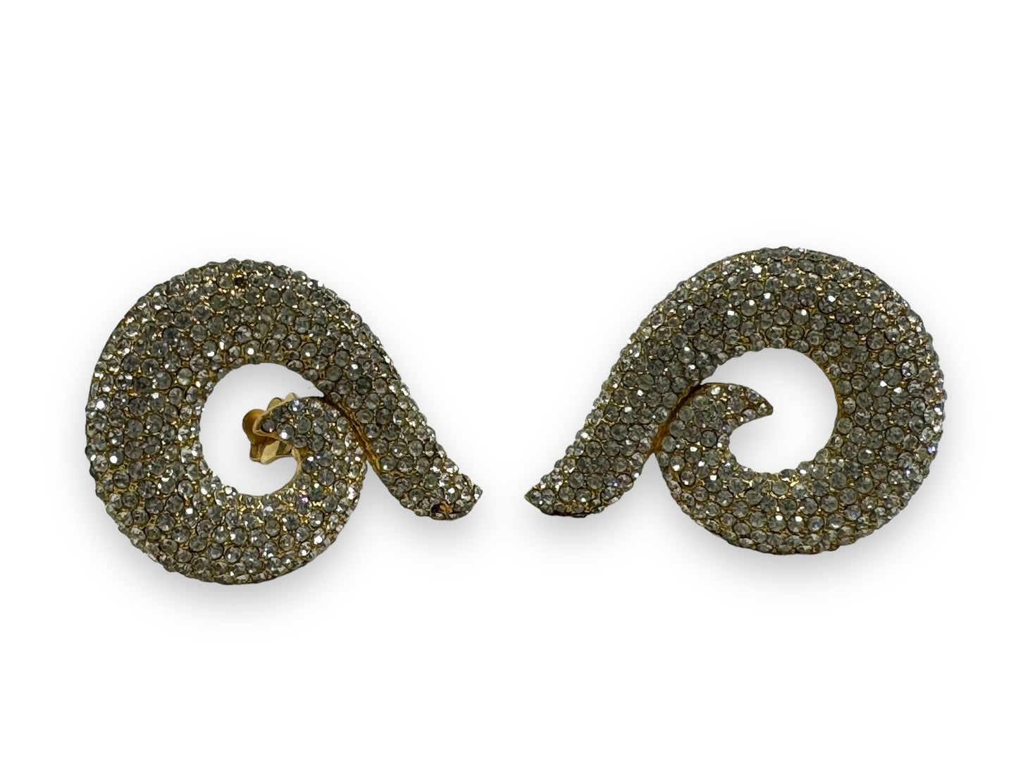 1980s Diamanté Swirl Earrings