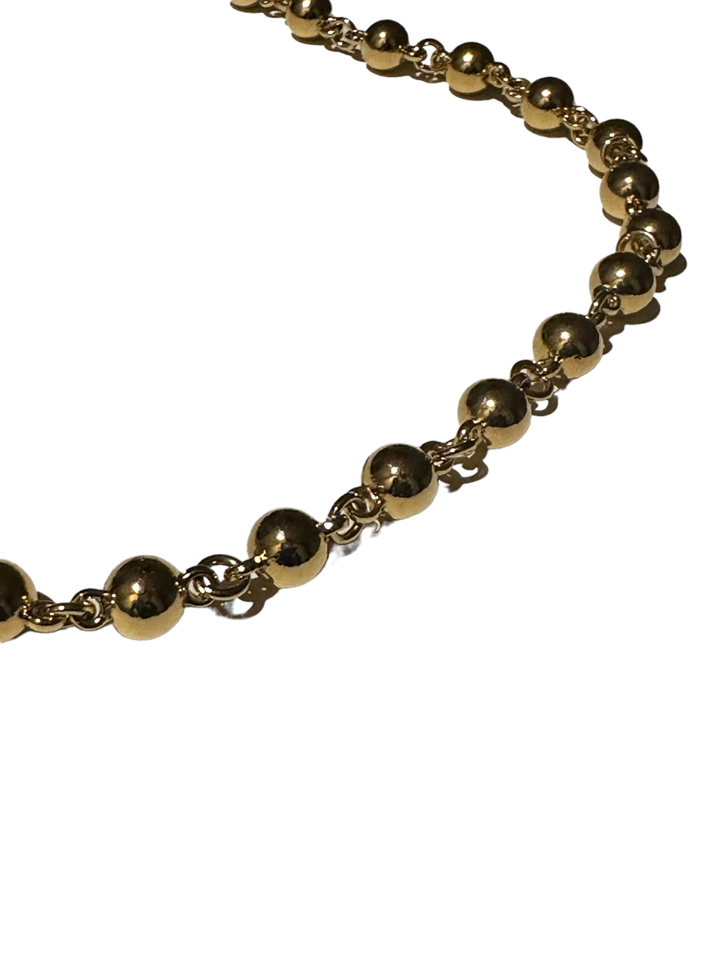 Vintage Gold Bead Link Necklace (Unsigned)