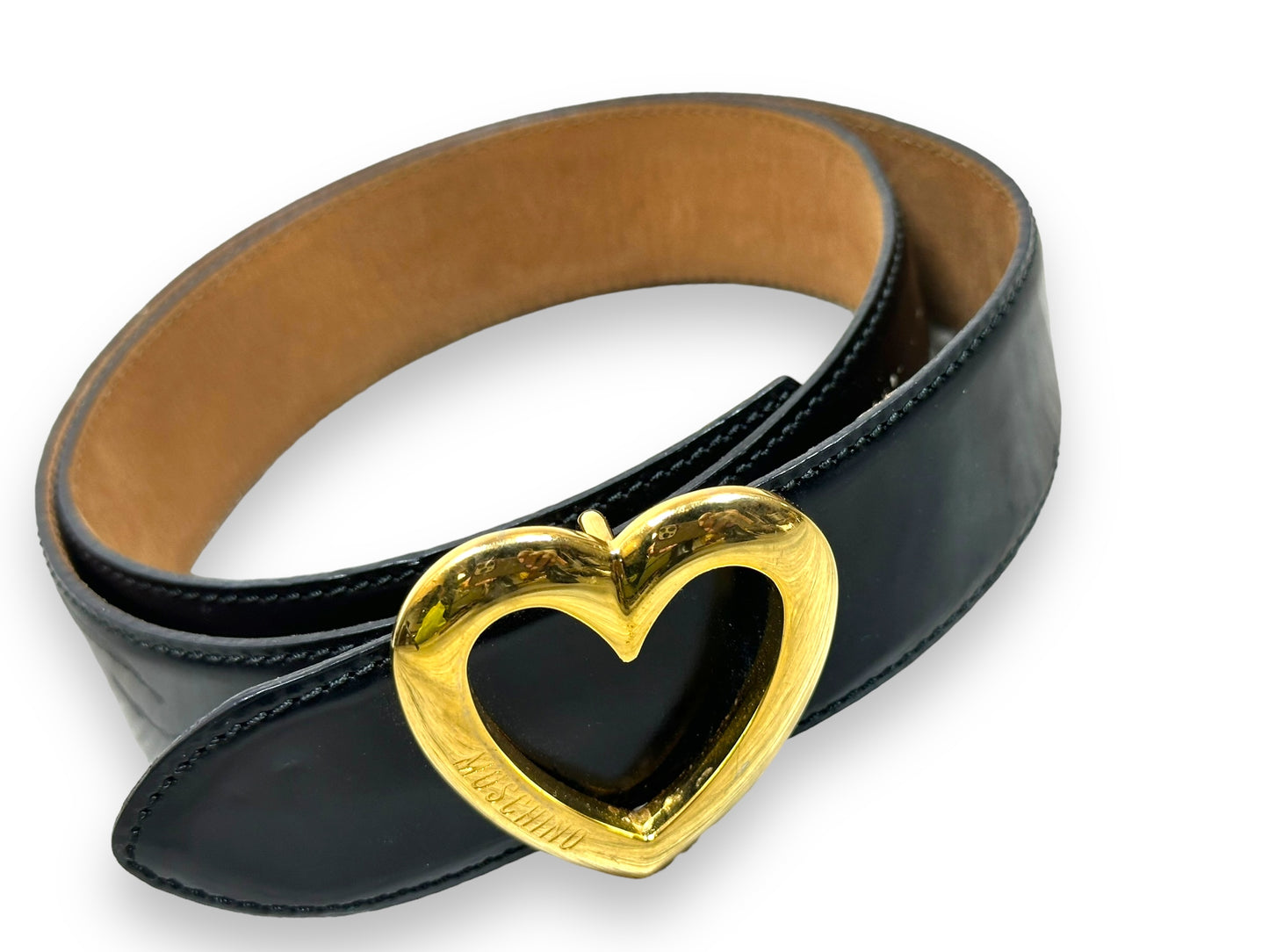 Y2K Moschino Gold Heart Belt