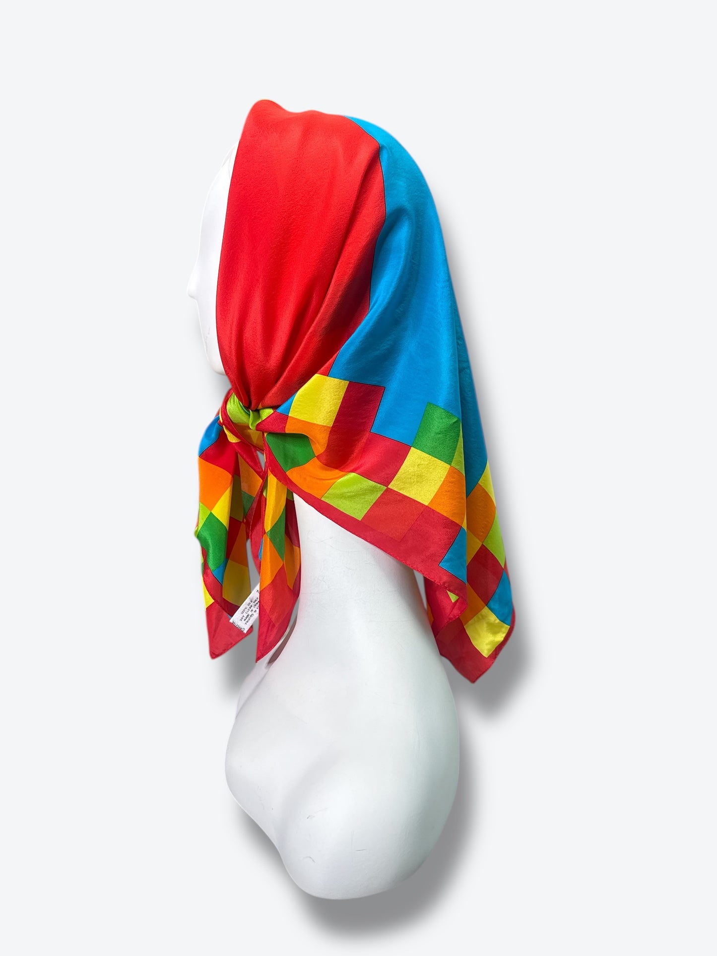 1990s 34” x 34” Adrienne Vittadini Color block scarf