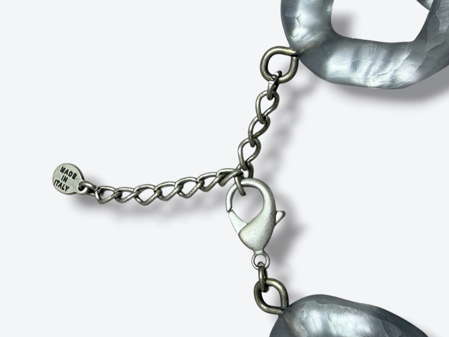 Made in Italy Smoky Lucite Chain Necklace – Sculptural Statement