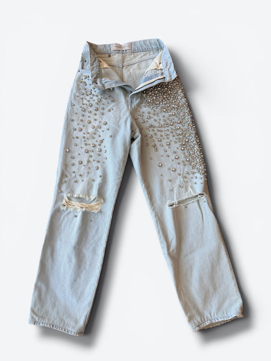Golden Goose “Kim” Jeans with Cabochon Crystals