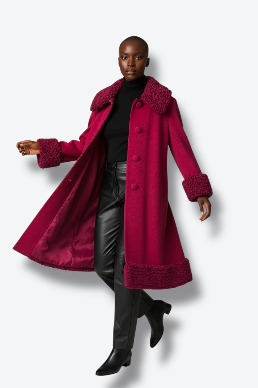 1950s Curly Wool Hot Pink Sweater (As Is)