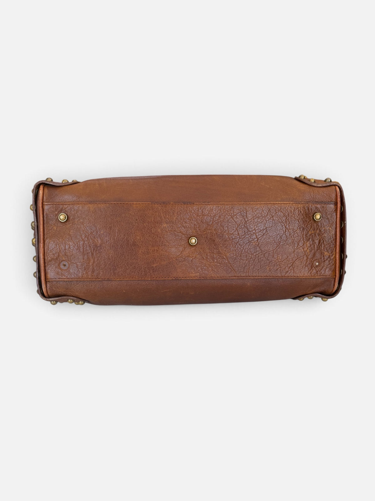 Y2K Kona Brown & Gold Grommet Satchel