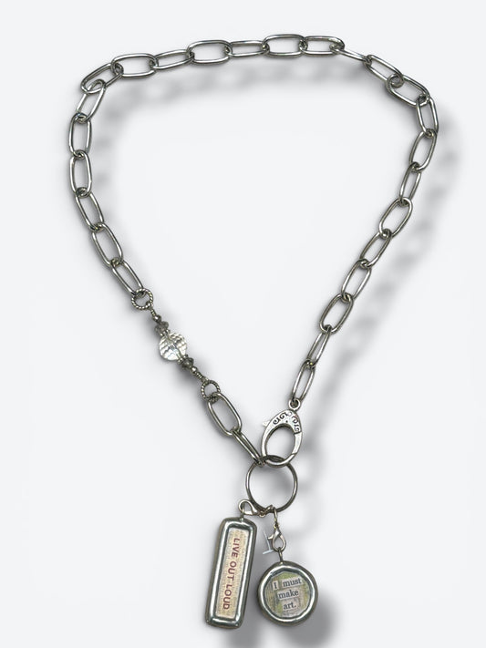 “Live Out Loud” Mixed Charm Necklace