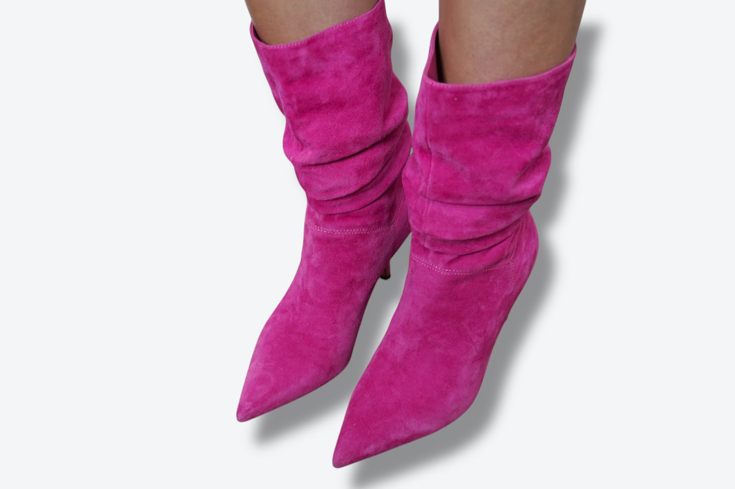 Nine West Pink Suede Slouch Boots