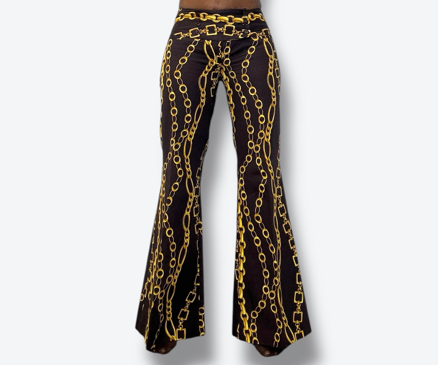 Dolce + Gabanna Chain Link Brown and Gold Pants