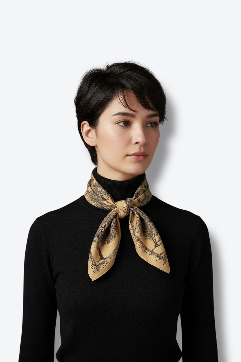 1970s  30” x 30” Parisian Orche Scarf