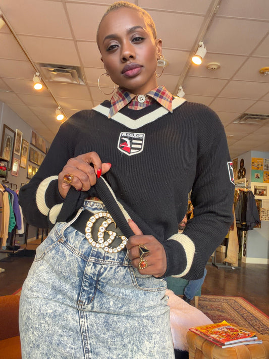 1980s Polo Ralph Lauren Ski Crest Knit Sweater