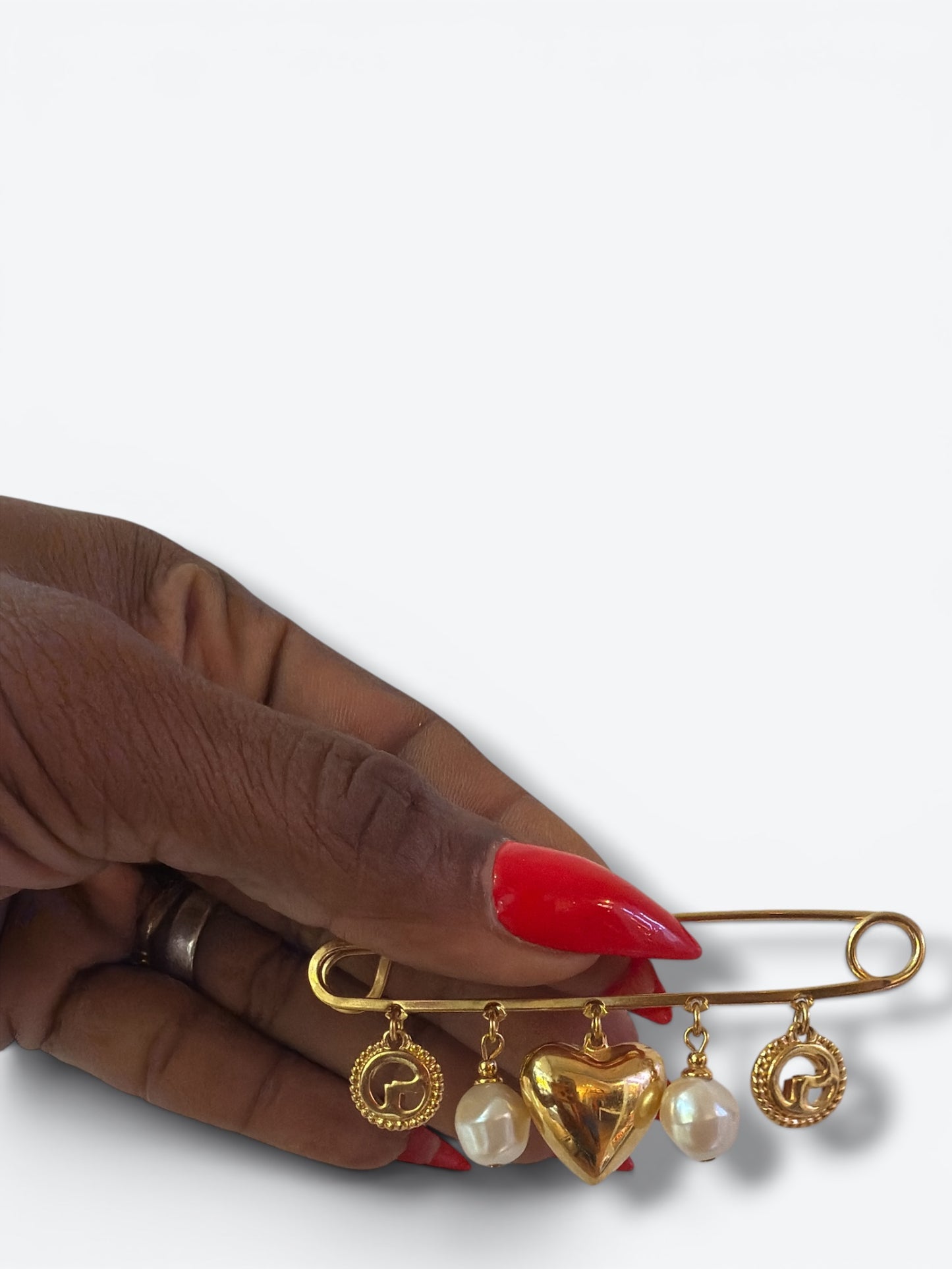 1990s St John 2.5” Charm Brooch
