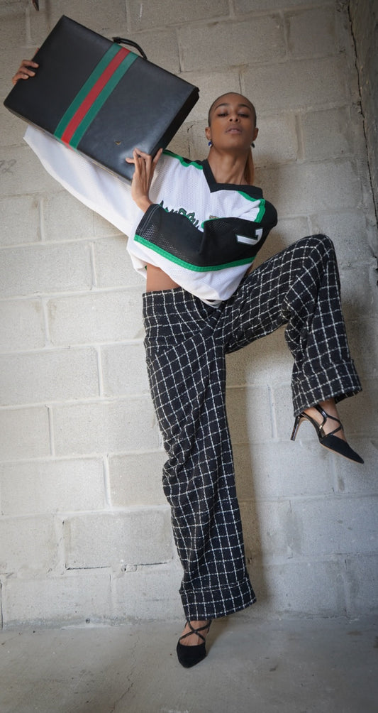 Y2K Sharon Boucher Boucle Wool Tweed Pants