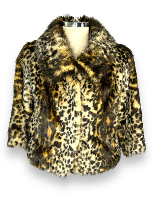 Y2K “Adrienne Landu” Faux Fur Cheetah Crop Jacket