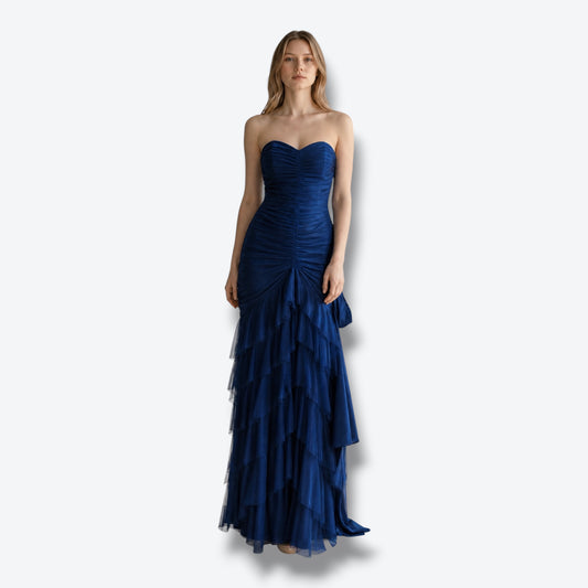 Reserved - Jessica McClintock Blue Ruffle Tiered Tulle Dress