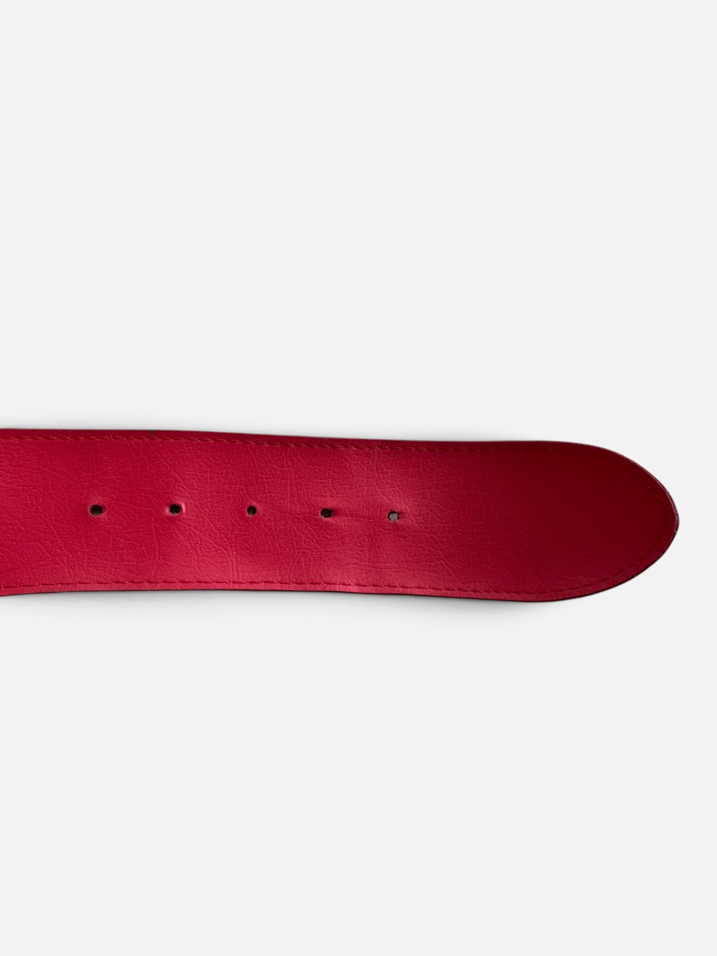 1970s “Accessories By Pearl” Red Leather Gold Gromment Belt