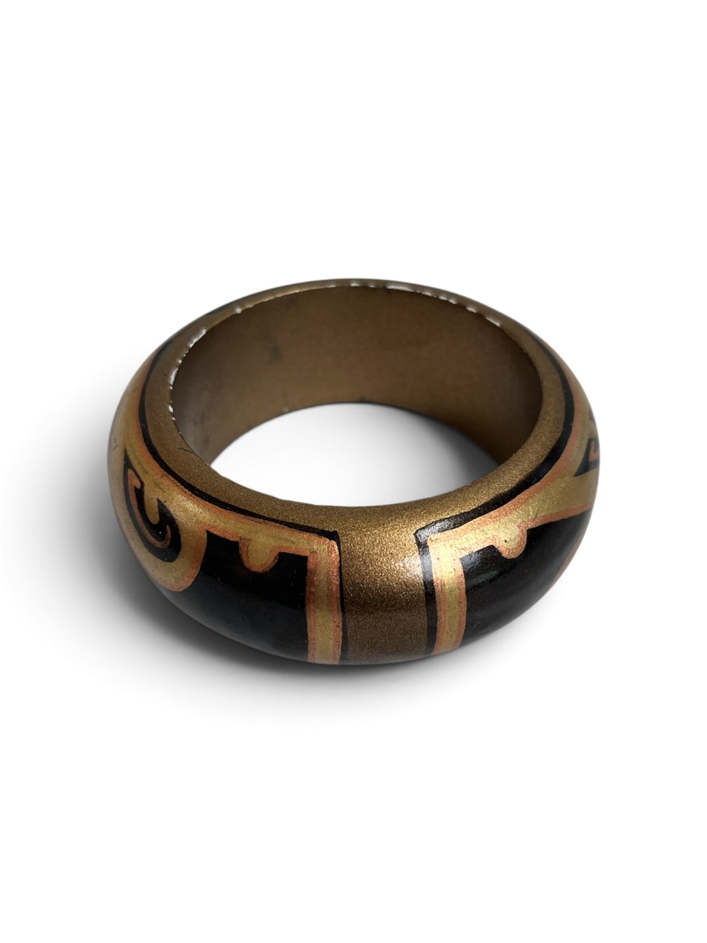 1970s Wooden Painted Wooden Bangle