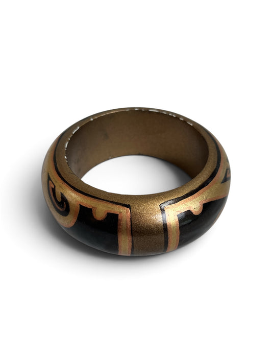 1970s Wooden Painted Wooden Bangle