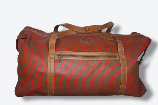 #15C. 1970s Gucci Red + Green Stripe Duffle