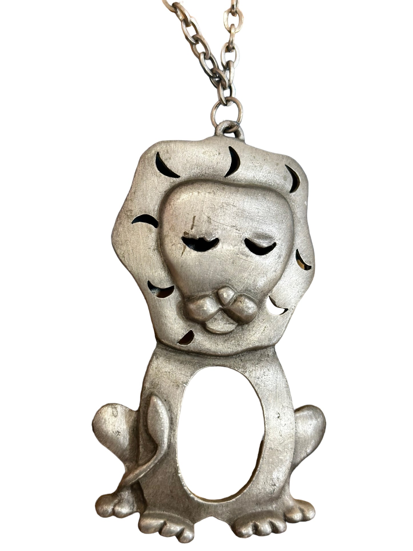 1970s Sliver Lion Charm (Unsigned)