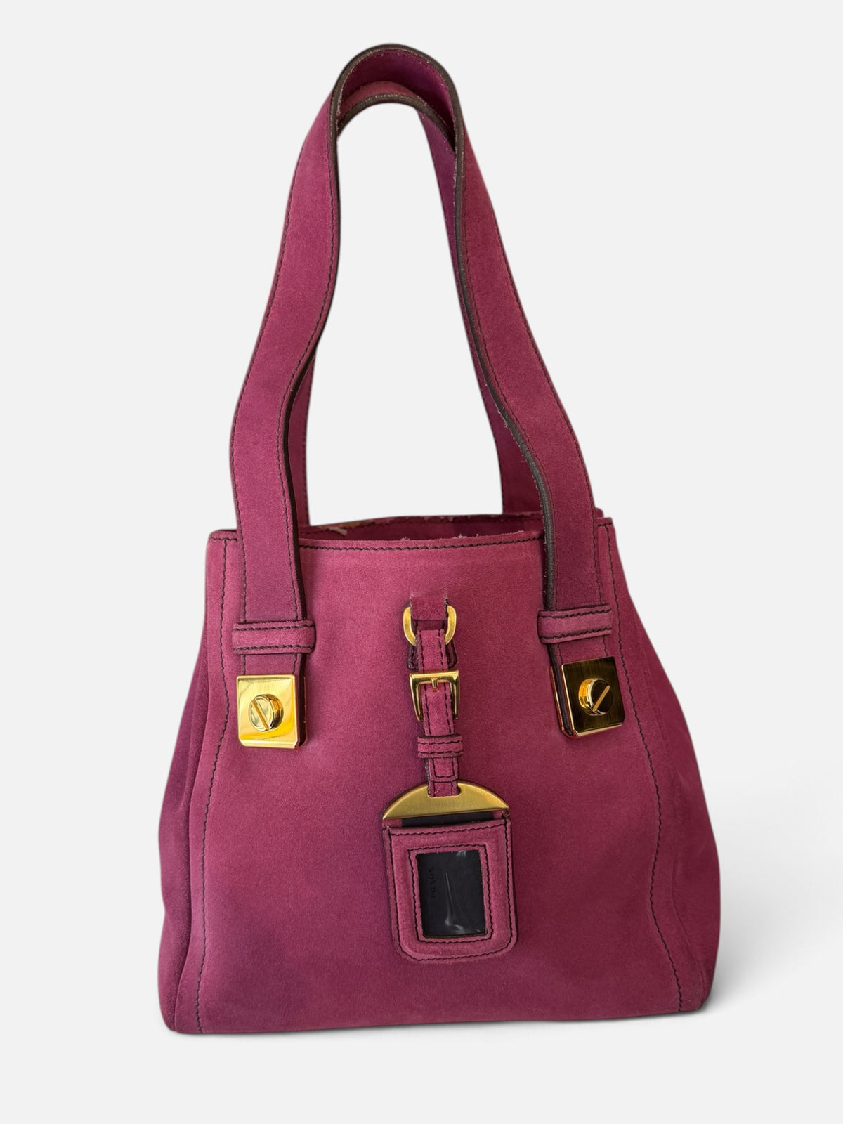 Y2K Prada Pink Suede Satchel