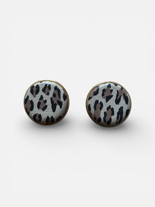 1980s Leopard Spotted Clip Earrings