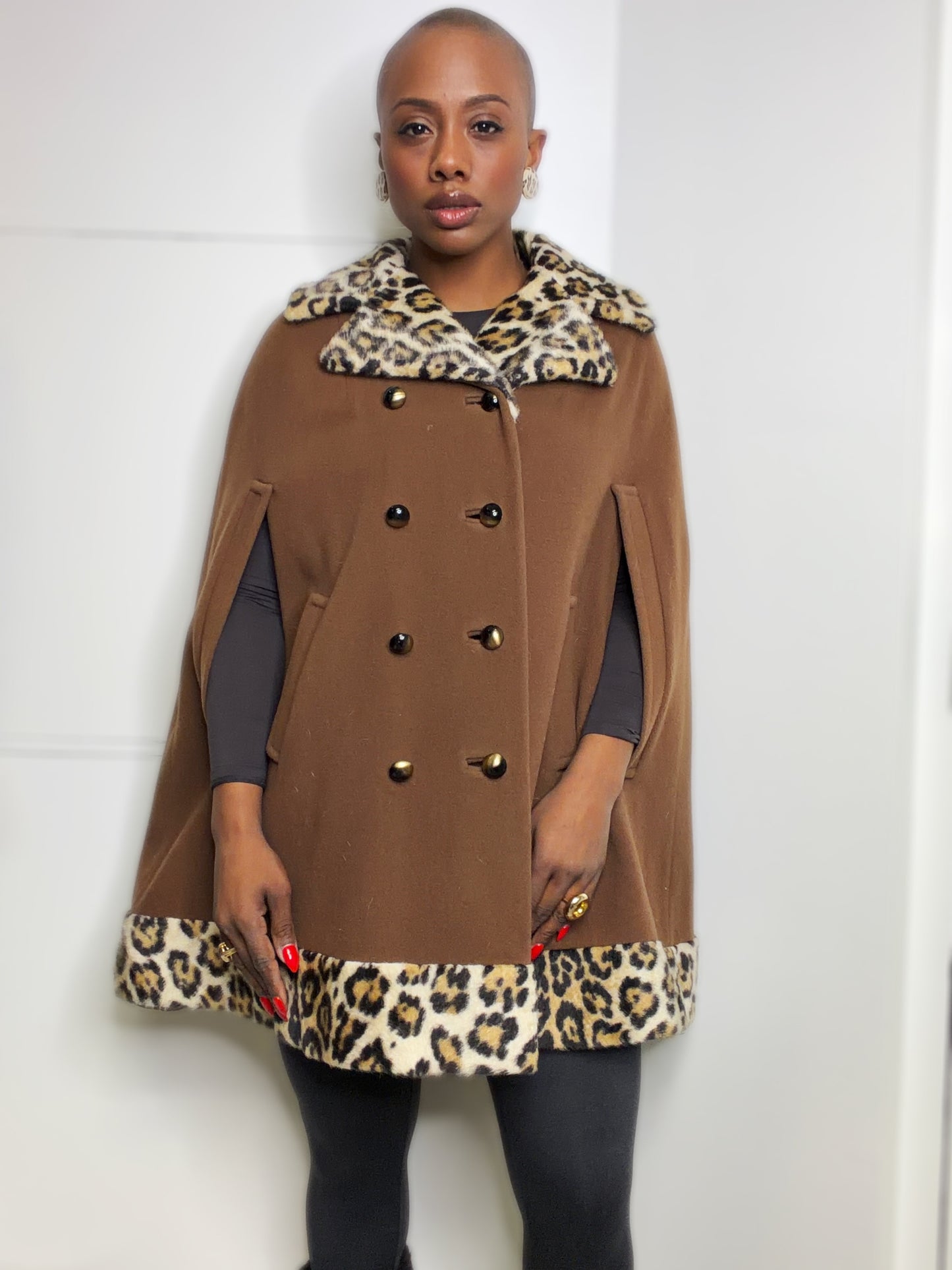 1950s/60s Wool and Faux Fur Cape