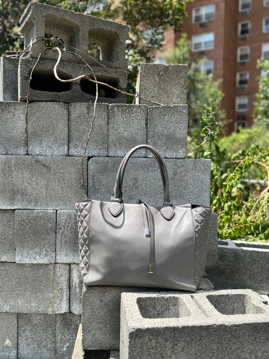 #85. Michael Kors “Miranda” Gray Quilted Bag