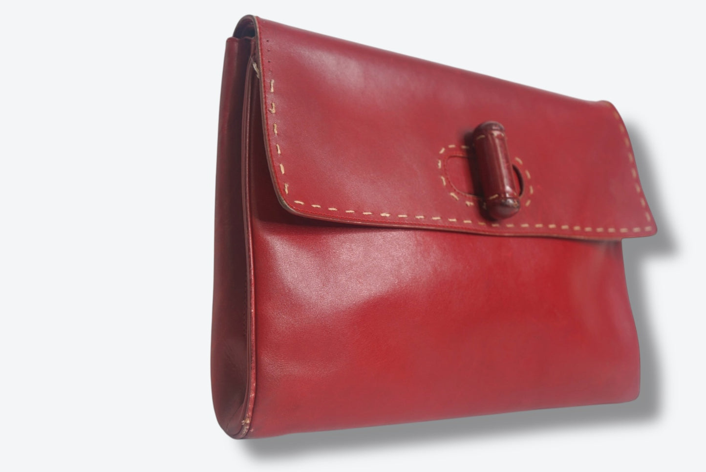 Y2K Prada X Neiman Marcus Red Whipstitch Clutch