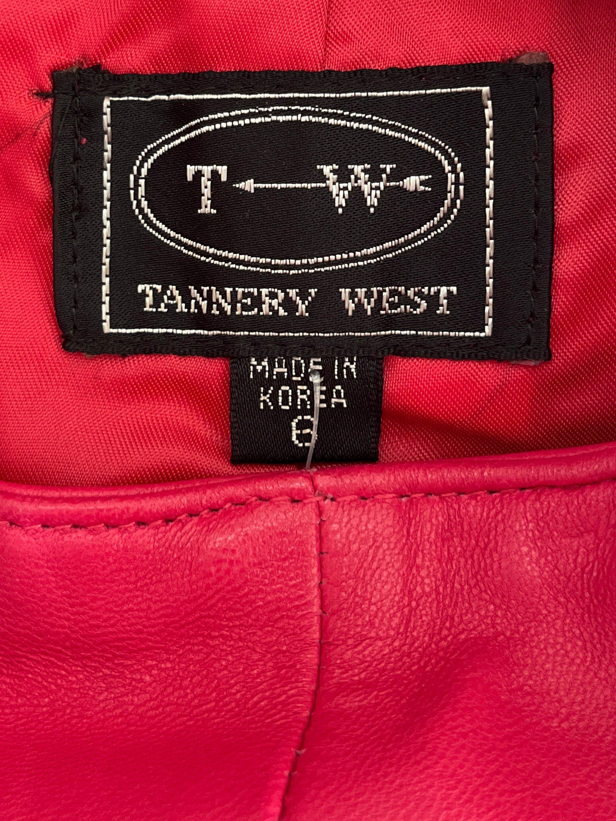 1990s Tannery West Hot Pink Leather Skirt