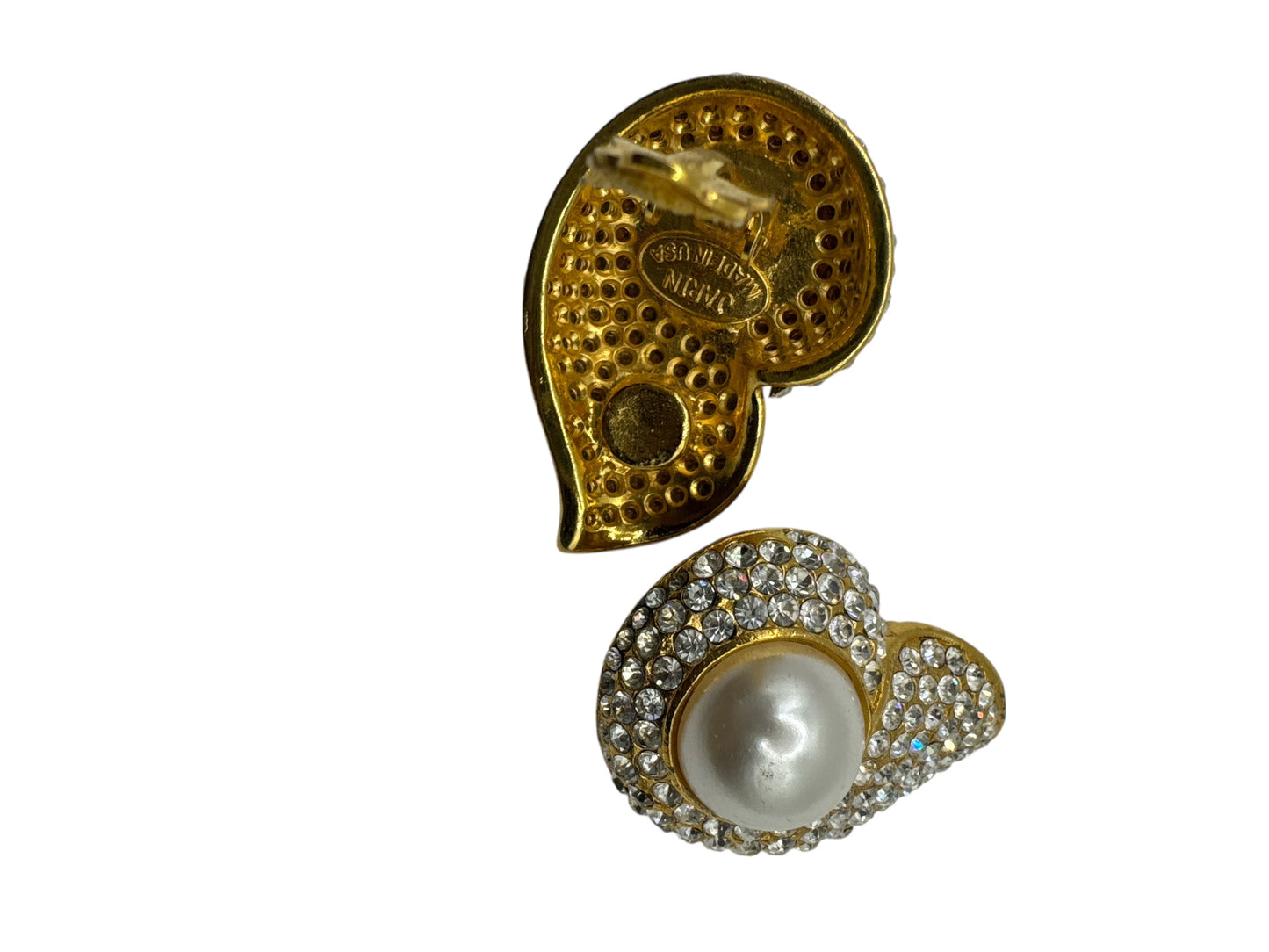 1980s Pearl and Gem Clip On Earrings