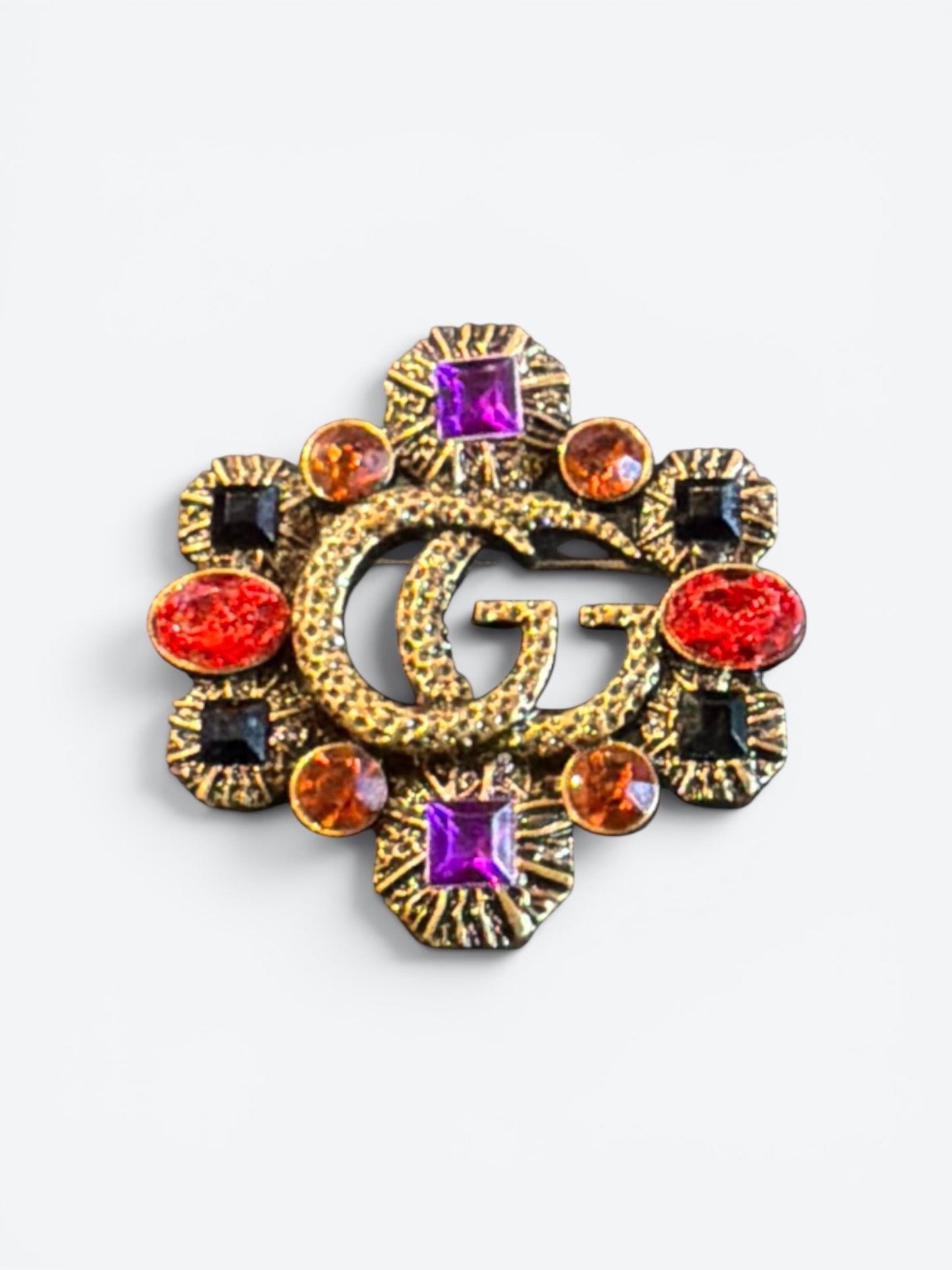 Trend: 2”Gucci Gem Brass Brooch