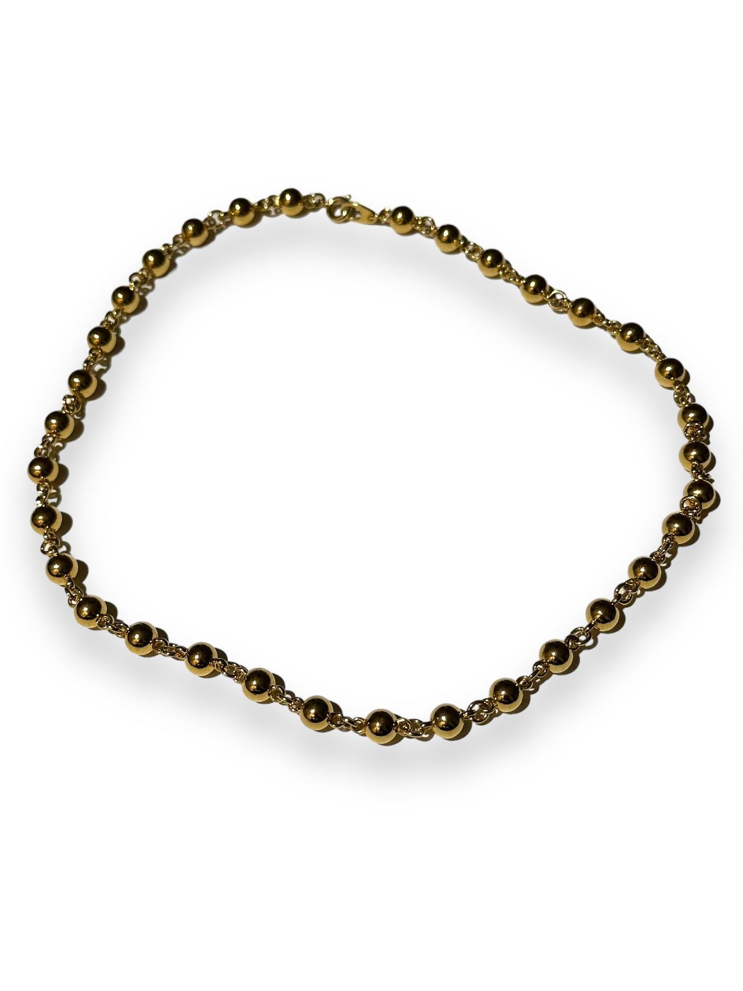 Vintage Gold Bead Link Necklace (Unsigned)