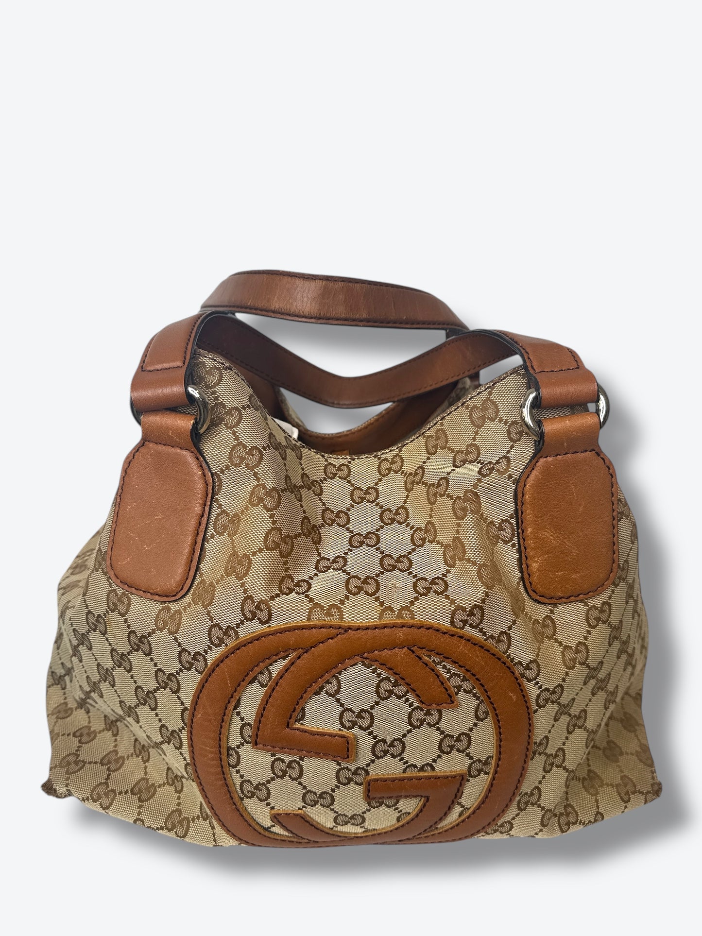 Y2K Gucci Canvas Logo Hobo Bag