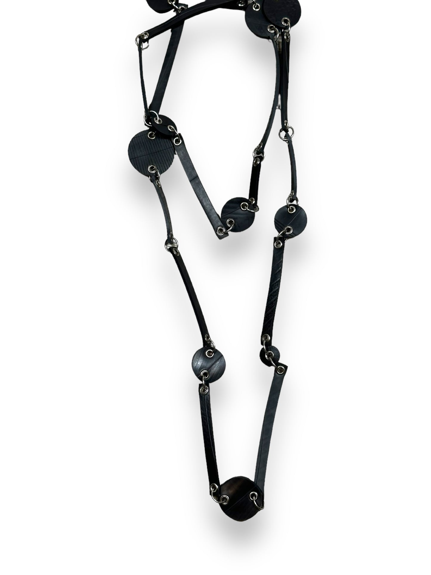 1990s Rubber + Chain Circular Layering Necklace