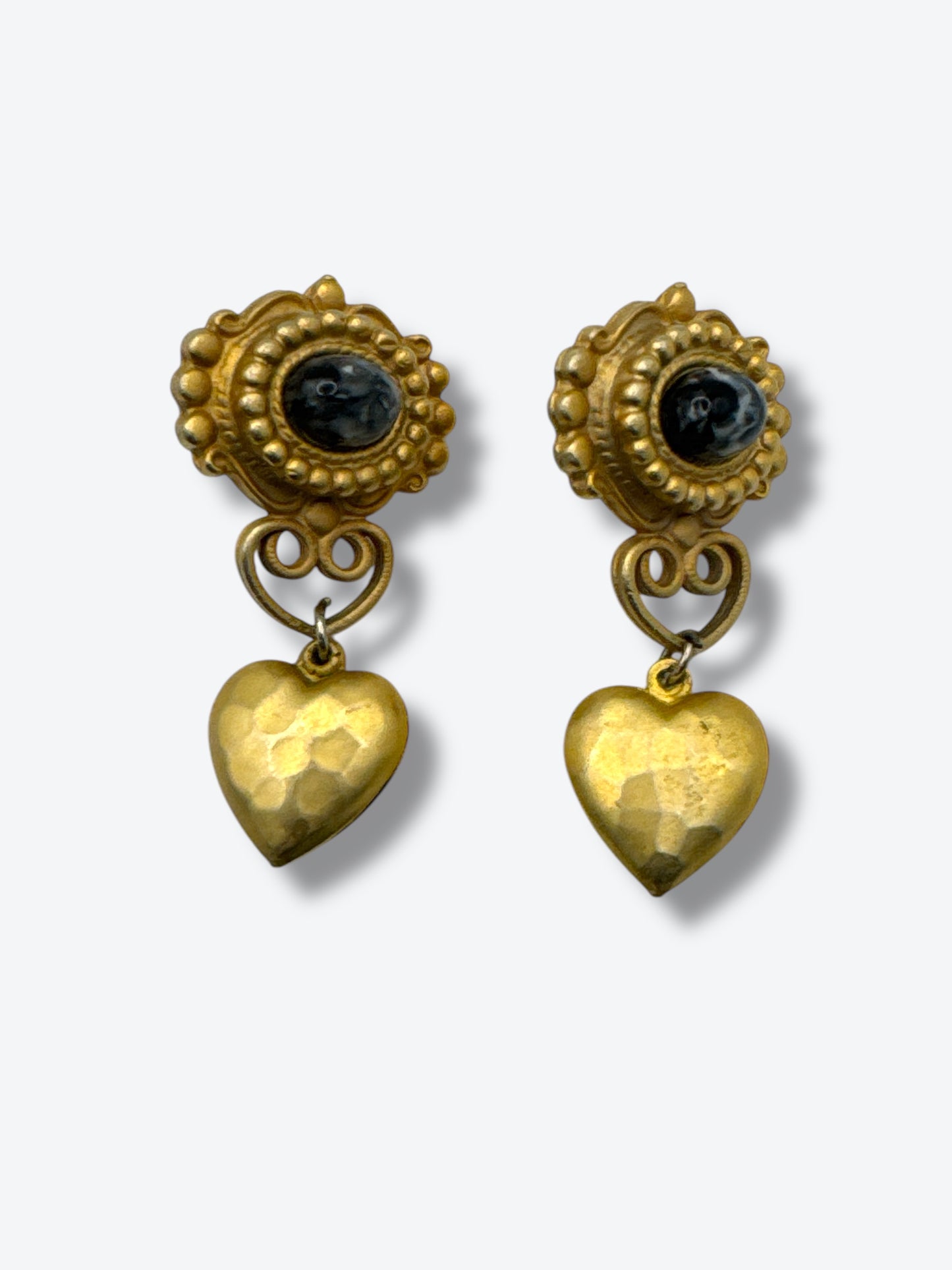 Vintage Heart Dangle Earrings