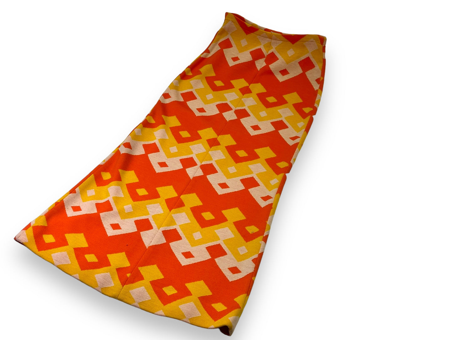 1950s/60s Orange Geometric Skirt