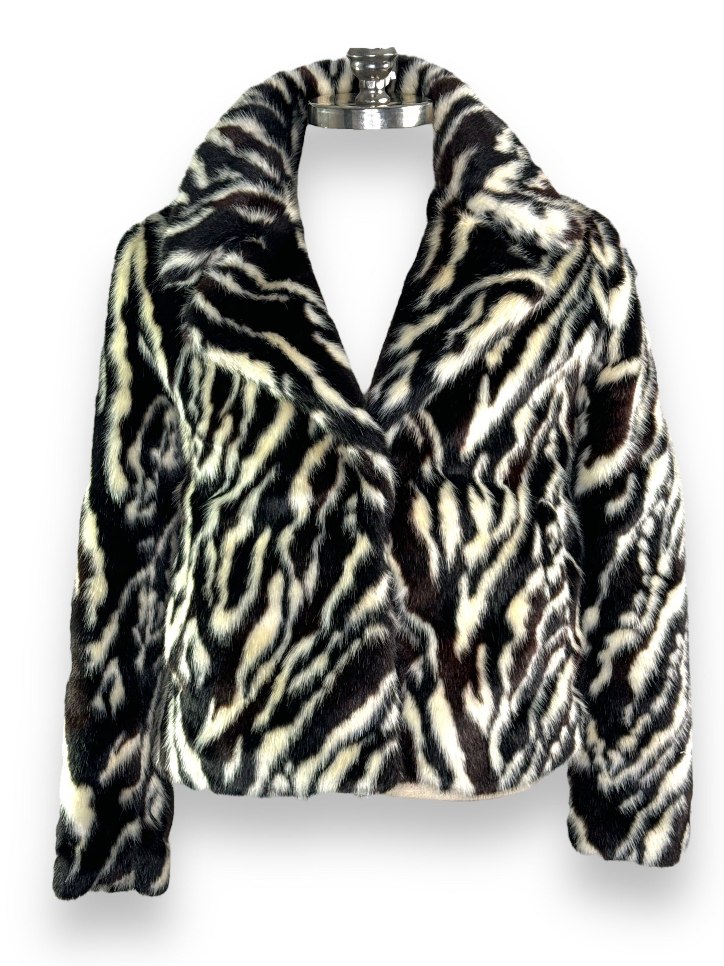 Vintage Black and White Faux Fur Jacket