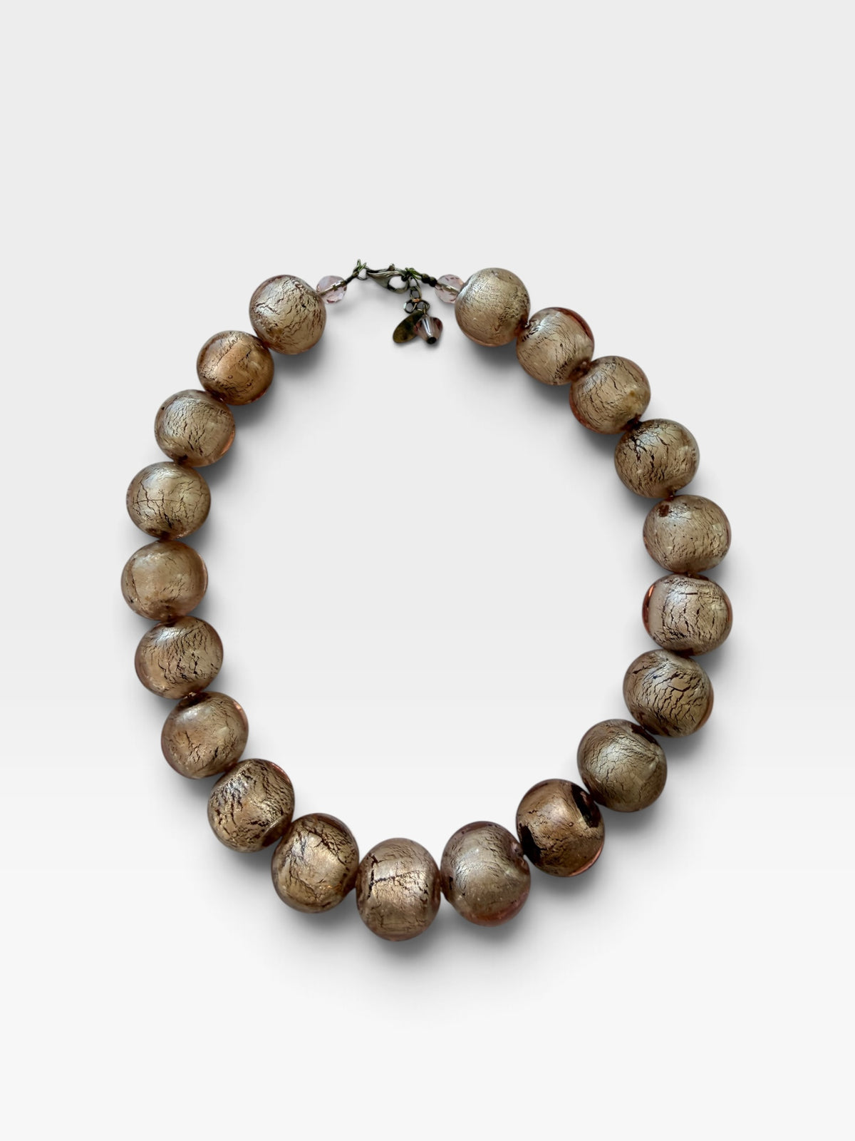 Vintage Brown Glass Bead Necklace
