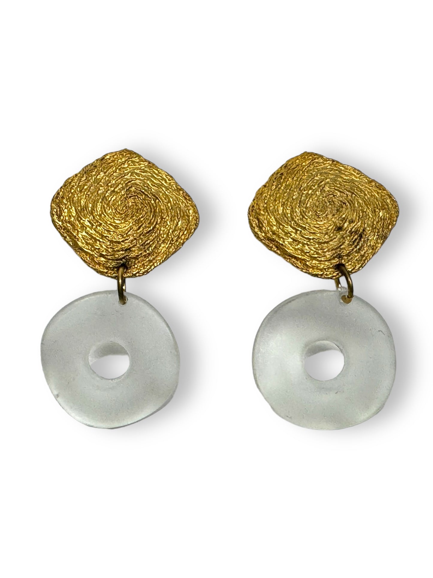 1980s Gold and Lucite Clip On Earrings