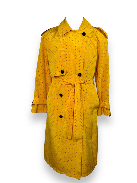 1990s J. Gallery Yellow Polka Dot + Pleated Trench