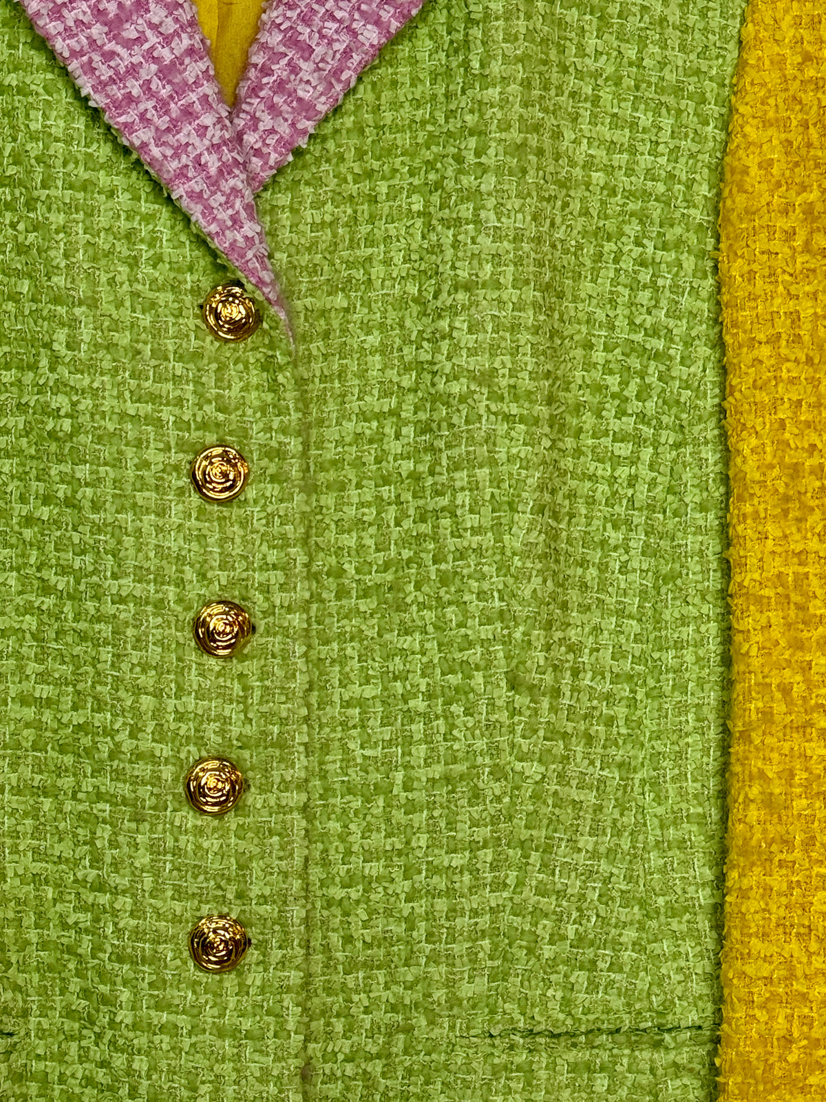 1990s Escada Margaretha Ley Colorblock Tweed Jacket