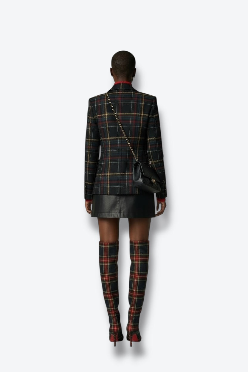 1970s Kasper And Company A.S.L. Plaid Blazer