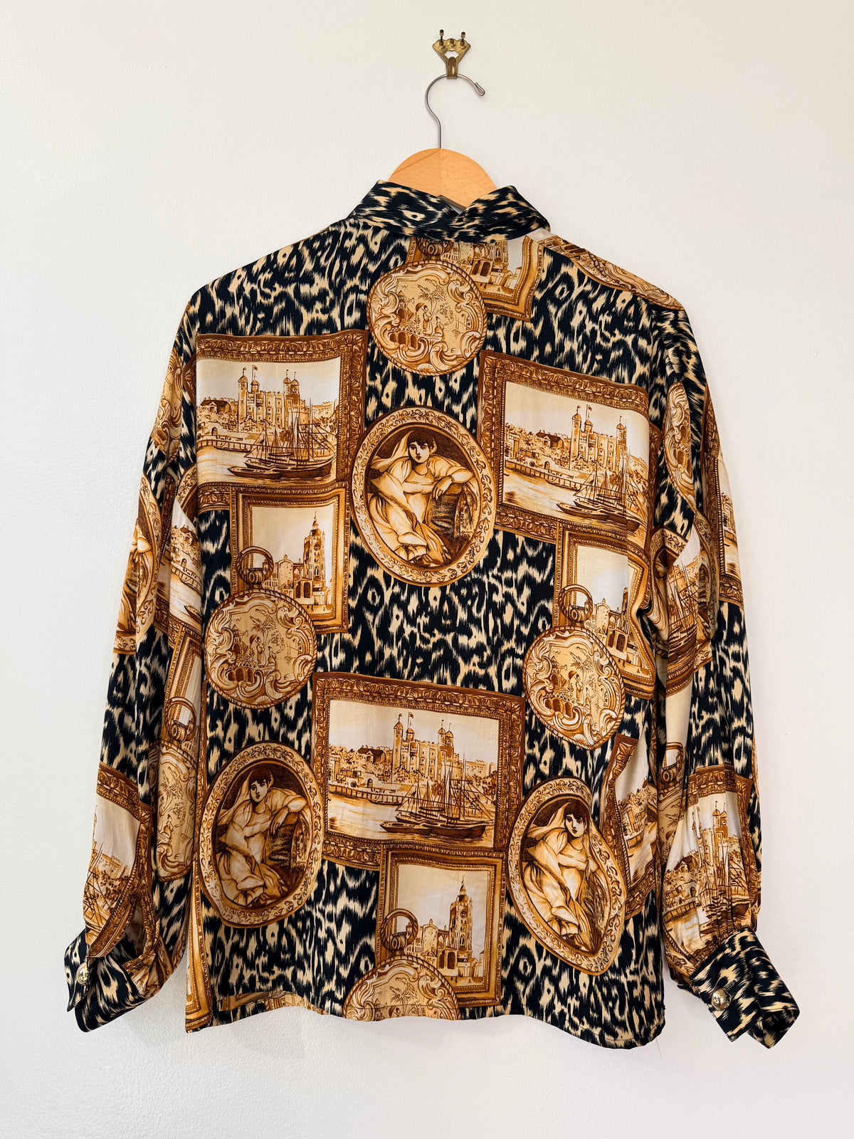1990s Starington Mixed Media Cheetah Blouse