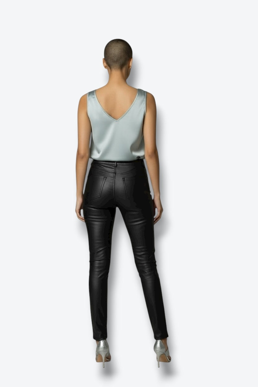 Brunello Cucinelli Silk Charmeuse Tank in Ice Blue