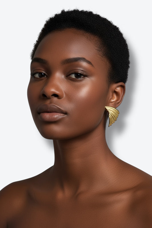 1980s Givenchy Gold Fan Earrings (Clip)