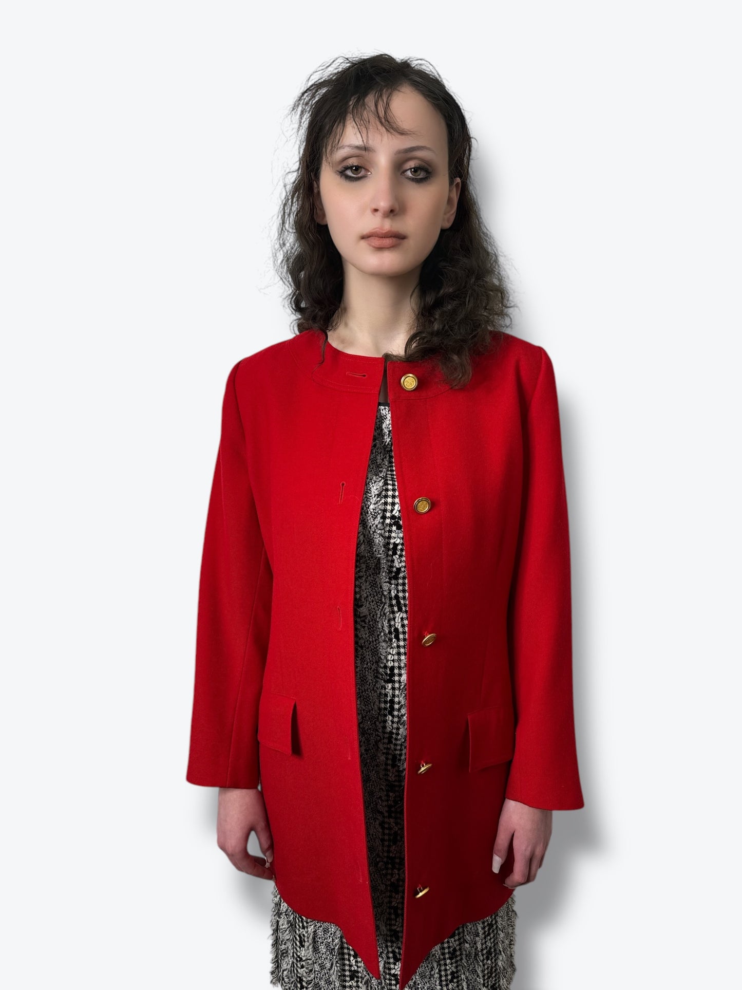 1980s Guy Laroche Red Wool Blazer