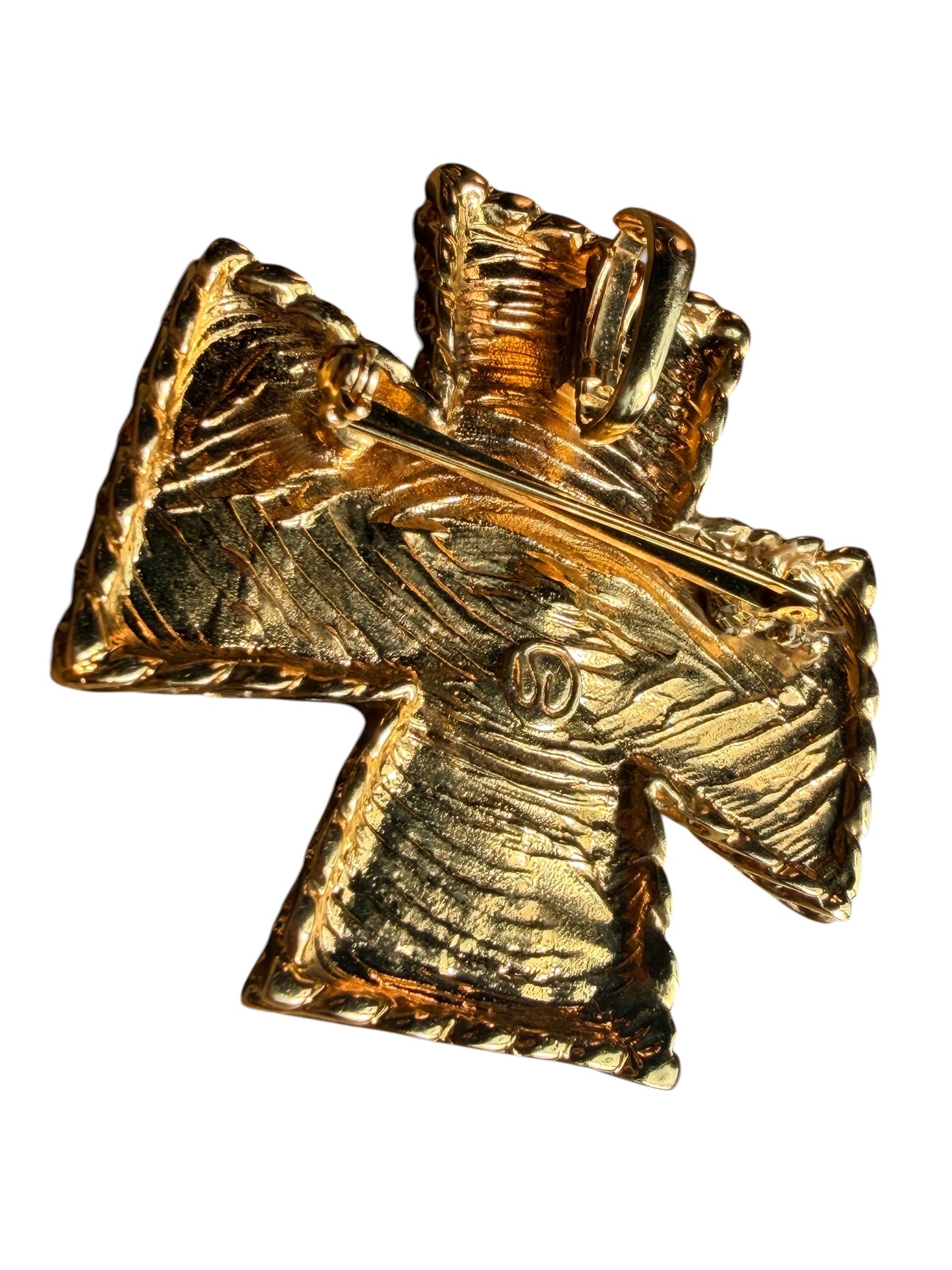 1990s 2” St John Maltese Black Enamel Brooch