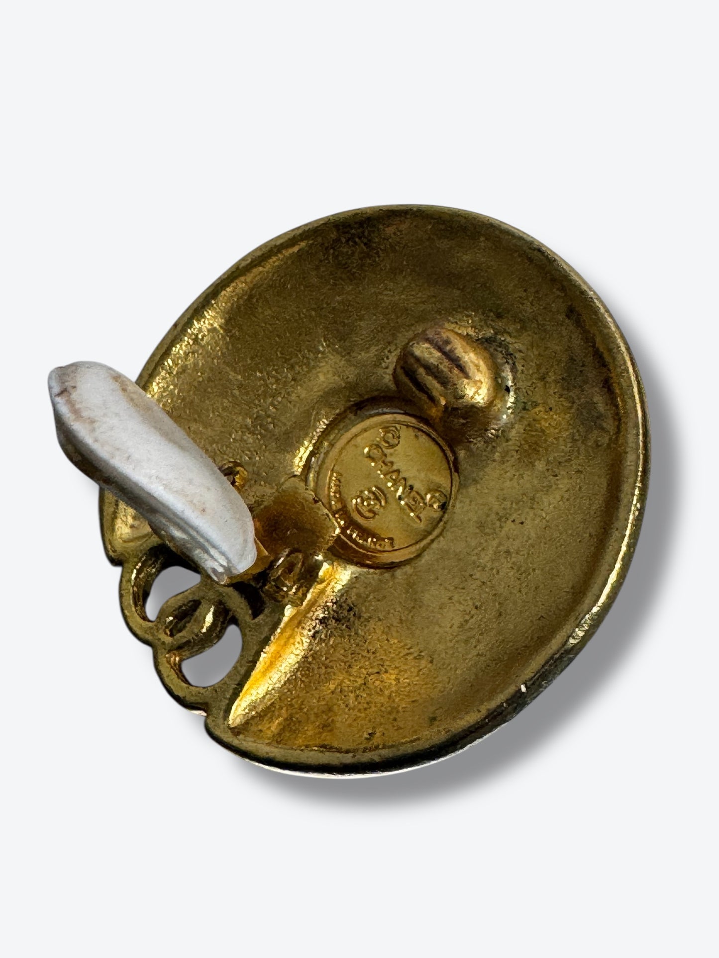 1980s Chanel Gold Disc & Gripoix  “Clip On” Earrings