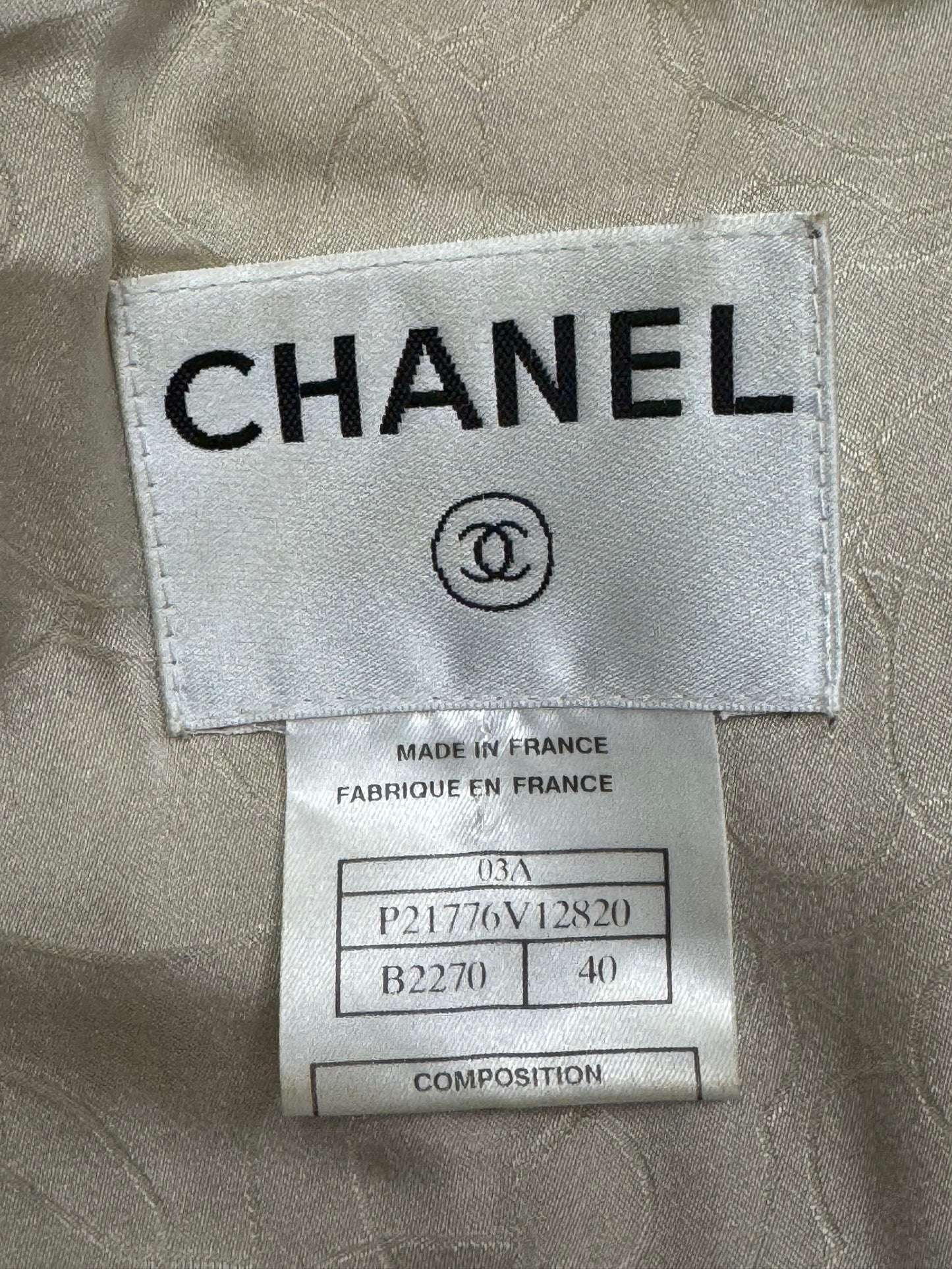 Vintage Chanel Creme Tweed Blazer (P21776V12820)