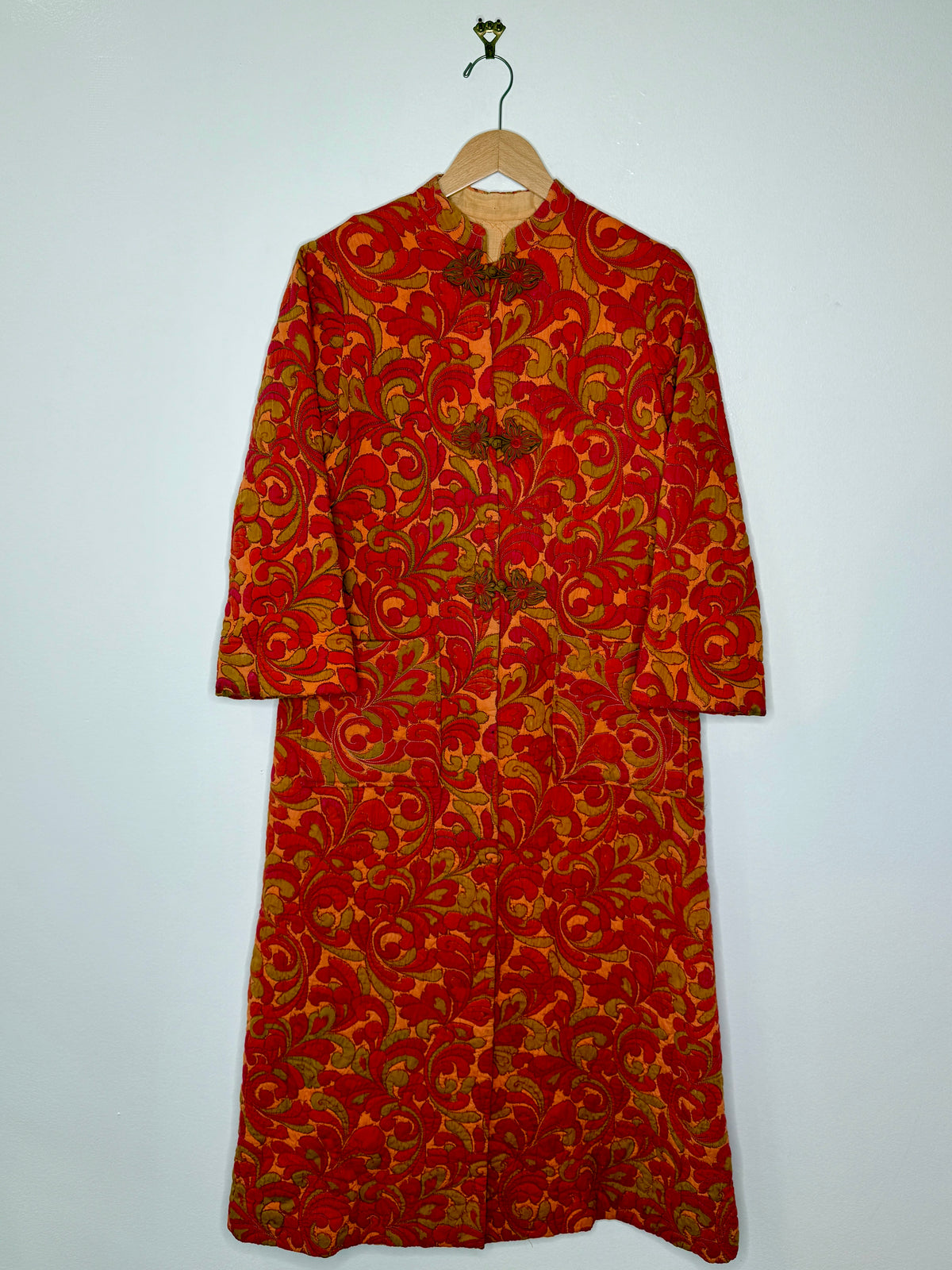 1960s Red & Gold Quilted Coat